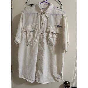 Shirt Columbia PFG Performance Fishing Gear Omni-shade White Button up Shirt Siz